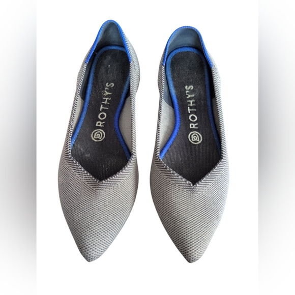 Rothy's The Point Cloud Grey Birdseye Ballet Flats Women’s Size 8 - Picture 4 of 8